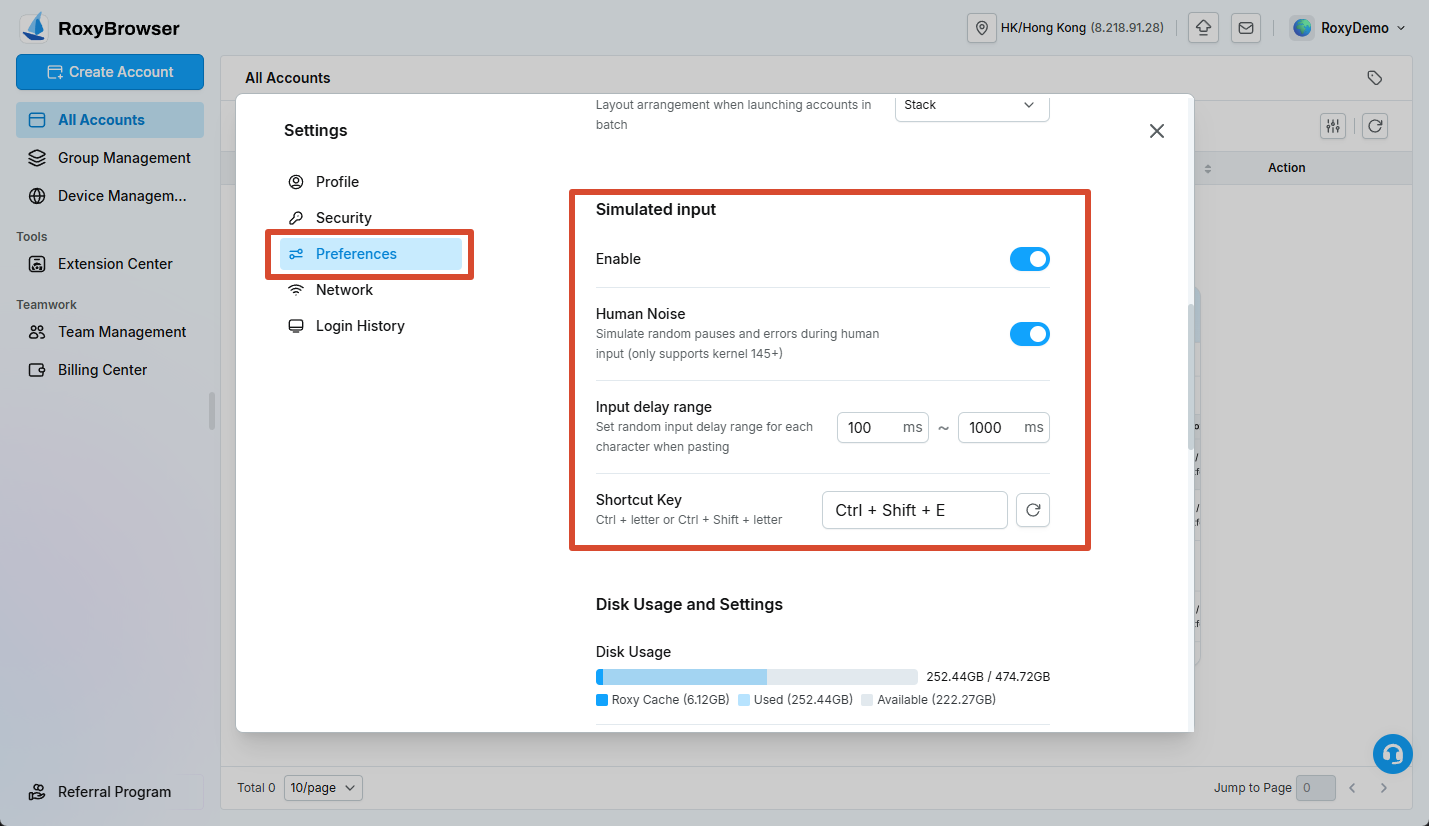Simulated Input controls and shortcut key